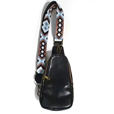 Black Vegan Leather Crossbody Bag