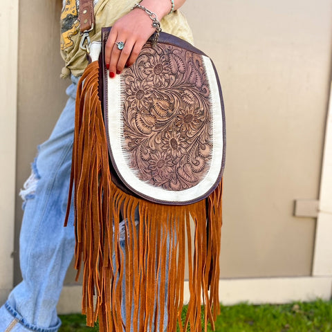 Cowhide Purse with Fringe