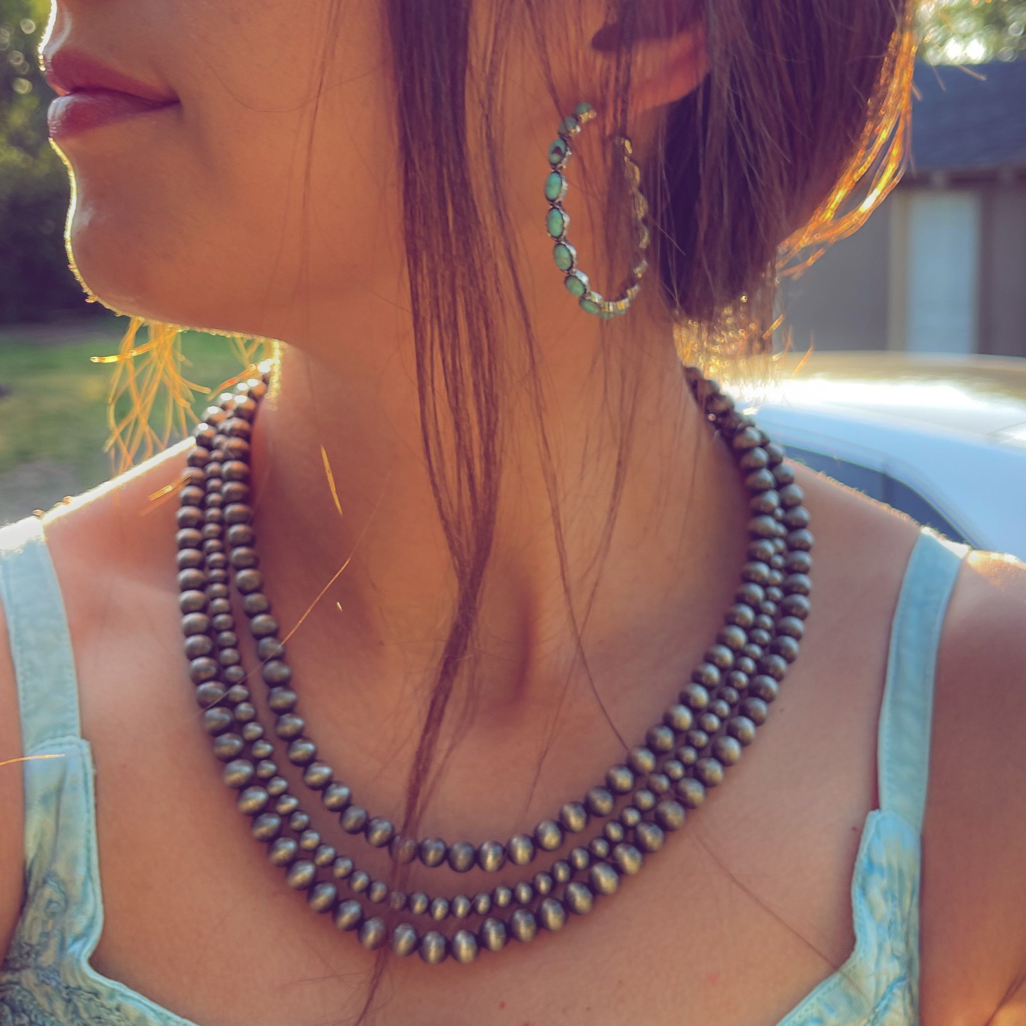 Faux Navajo Pearl Necklace - Style 8