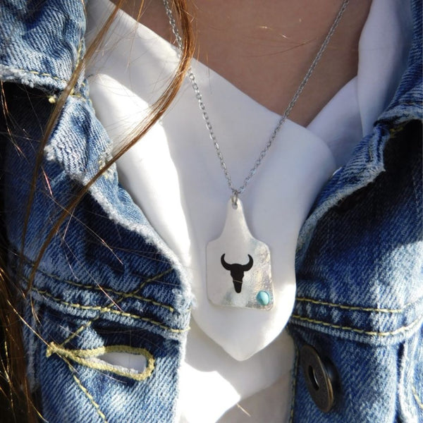 Cow Tag Necklace - Steer