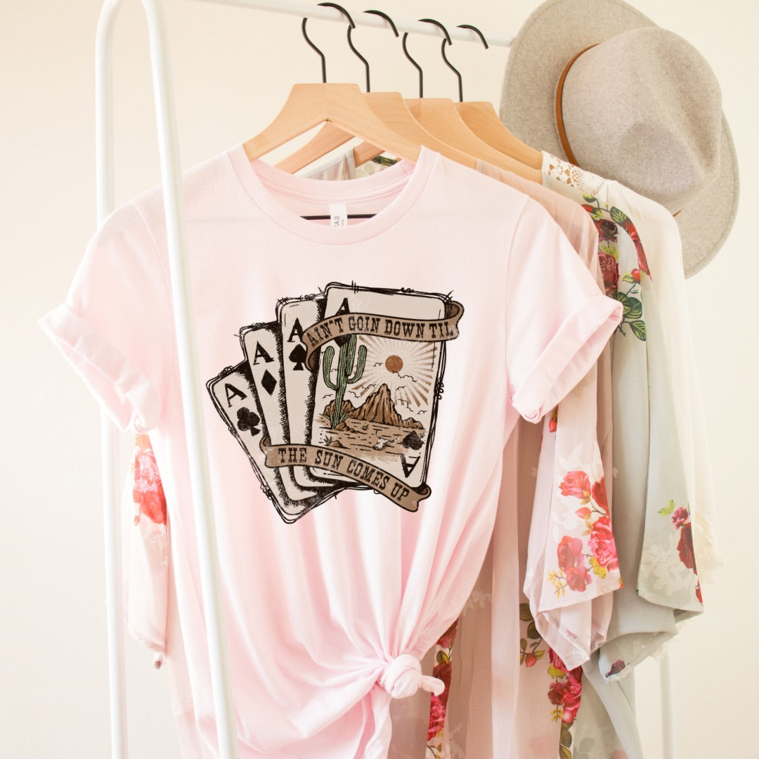 4 Aces T-Shirt - Soft Pink