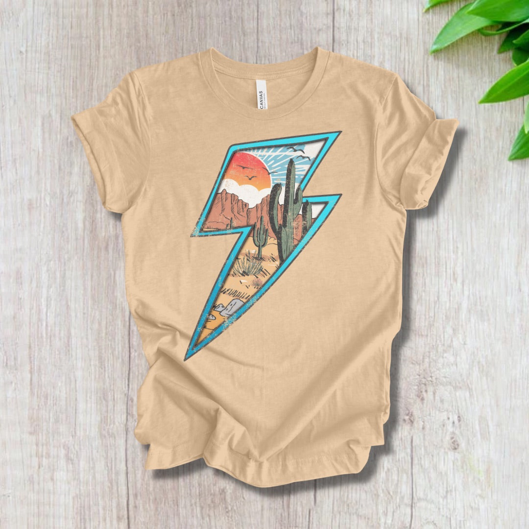 Lightning Bolt T-Shirt - Sand
